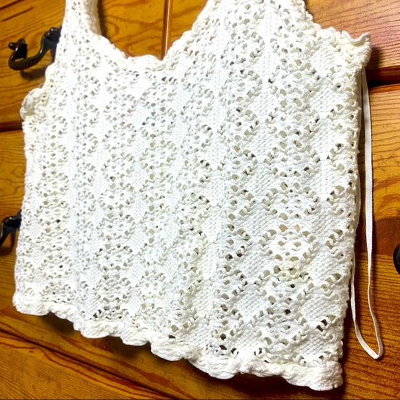 FREE PEOPLE BEACH RETRO Cropped Crochet Swing Tank - Picture 10 of 11